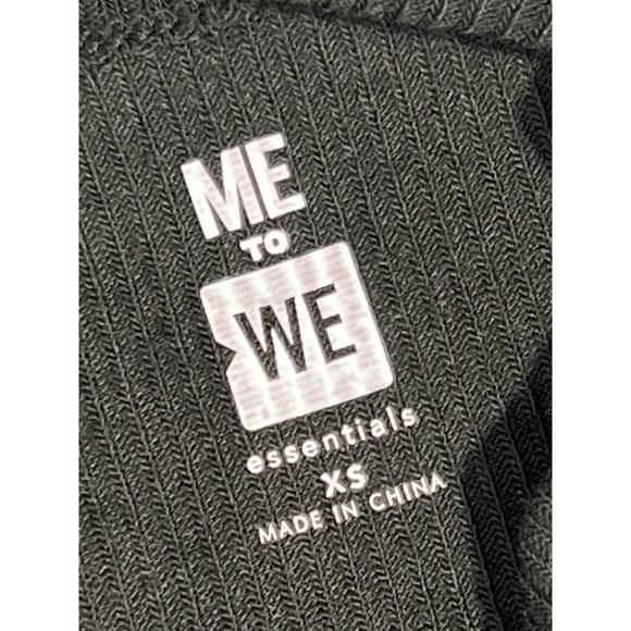 Me To We Essentials Ribbed T-Shirt Women XS Scoop Back Black Knit Contemporary - Picture 6 of 8